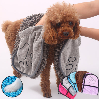 Dogs + Cats Super Absorbent Microfiber Bathrobe and Towel