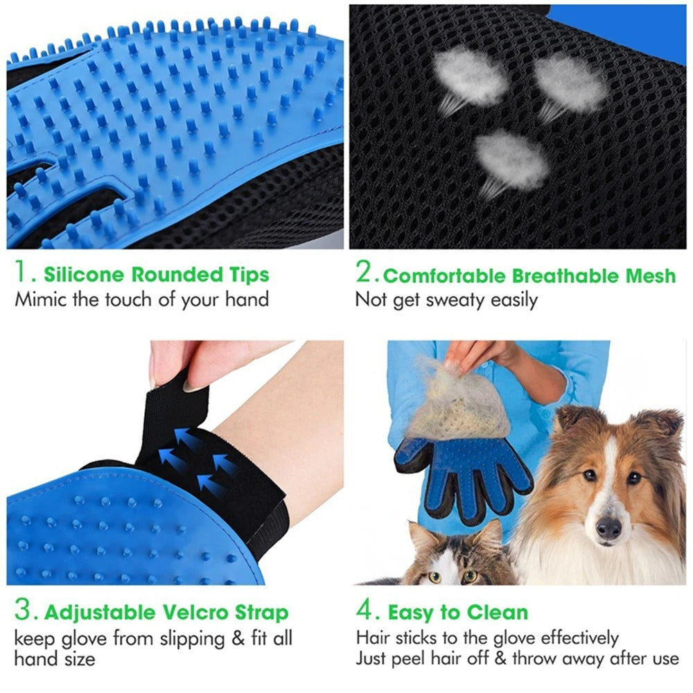 "Effortless Deshedding & Grooming: Premium Massage Glove for Pets"       4o