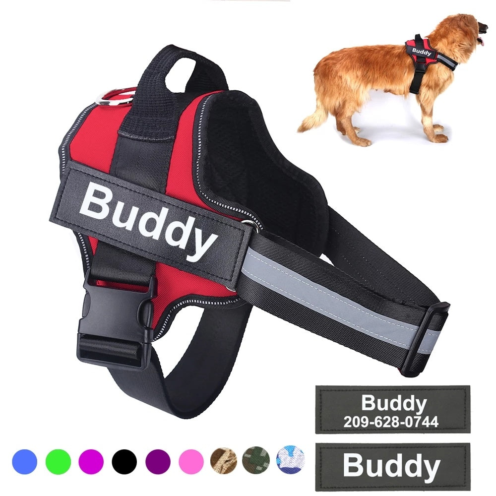 Adjustable Dog Harness with Breathable and Reflective Technology