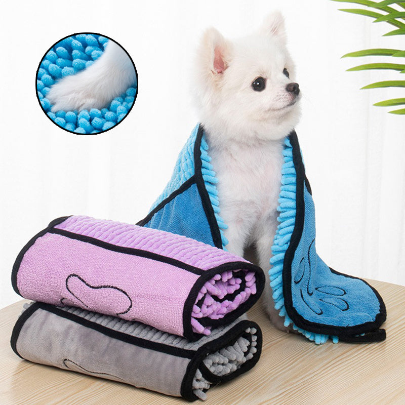 Dogs + Cats Super Absorbent Microfiber Bathrobe and Towel